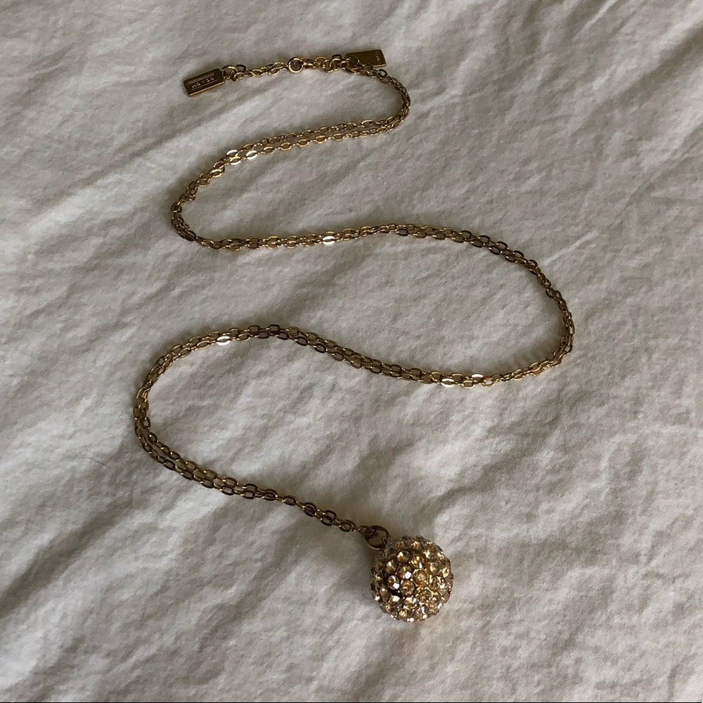 Coach pave circle globe pendant necklace